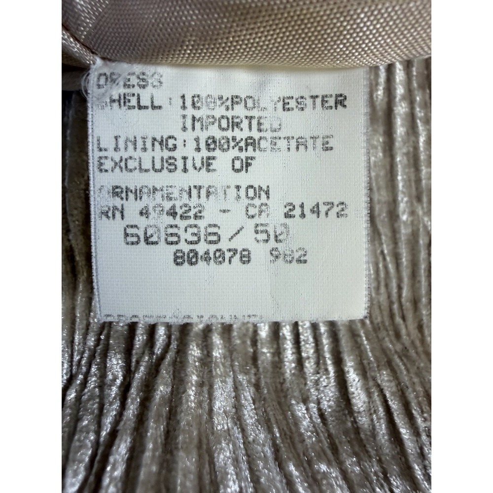 Vintage 90s Gunne Sax Jessica McClintock Crushed Velvet Maxi Dress 20W Champagne - Picture 7 of 8